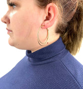 Top Notch Pierced Earrings in Matte Gold by Lia Sofia with Surgical Steel Posts  New! - RealThreads